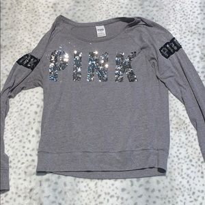 Gray PINK Glitter Shirt